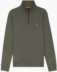 BOSS - Zetrust Patch Logo/ Quarter Zip Sweatshirt - Lyst