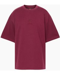 Timberland - Hampton Stack Logo Tee Burgundy - Lyst