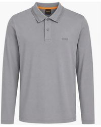 BOSS - Interlock Long Sleeved Polo Shirt - Lyst