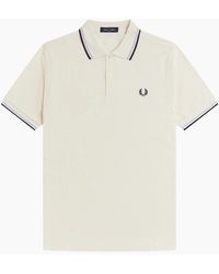 Fred Perry - Twin Tipped Polo Shirt Ecru/Dusky/French - Lyst