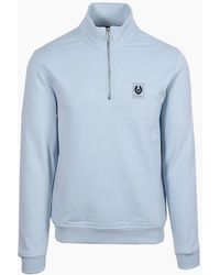 Belstaff - Half Zip Sweatshirt Sky - Lyst