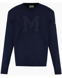 Moncler - M Logo Crewneck Sweater - Lyst