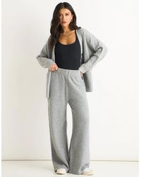 Gini London - Soft Knit Pull On Wide-Leg Trousers - Lyst