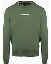 Aquascutum - Crew Neck Ribbed Collar Long Sleeve Sweatshirt - Lyst