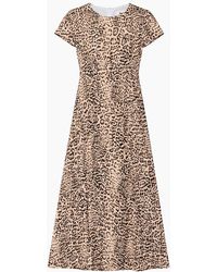 Ro&zo - Leopard Print Seam Detail Midi Dress - Lyst