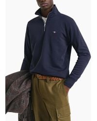 GANT - Sweatshirt Embroidered Shield Half Zip Pullover Winter Jumper - Lyst