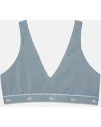 Lacoste - Essential Stretch Cotton Triangle Bralette - Lyst