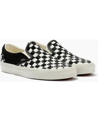 Vans - Classic Slip-On Canvas/ Beaded Checkerboard Trainers - Lyst