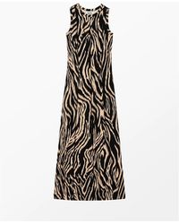 Ro&zo - Zebra Print Seam Detail Jersey Dress - Lyst