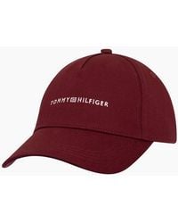 Tommy Hilfiger - Embroidered Logo Burgundy Cap - Lyst