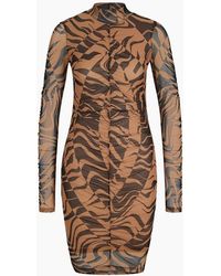 BOSS - Nikau High Neck Long Sleeve Knee Length Dress - Lyst