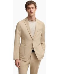 BOSS - Solid Patterned Notch Collared Blazer - Lyst