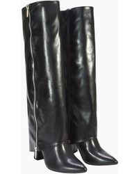 XY London - Ladies Allie Fold Over Pointed Side Zip Knee-High Boots - Lyst