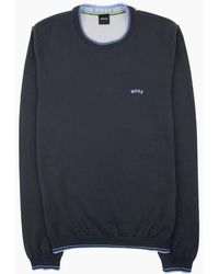 BOSS - Ritom Curved Logo Sweatshirt Dark 402 - Lyst