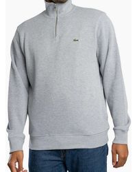 Lacoste - Zip-Up High Neck Interlock Sweatshirt - Lyst