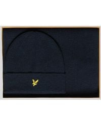 Lyle & Scott - Lambswool Blend Scarf And Beanie Set - Lyst