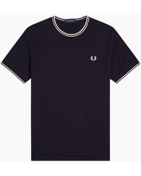 Fred Perry - Twin Tipped T Shirt Crew Neck Short Sleeve Summer Tee - Lyst