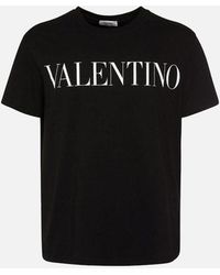 Valentino - Logo Print Cotton Jersey T-Shirt - Lyst