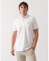 BOSS - Boss Paddy Cotton-Piqué Polo Shirt With Contrast Logo - Lyst