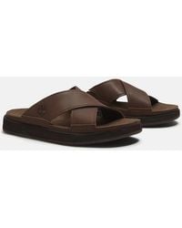Timberland - Casco Cove Cross Strap Full Grain Leather Sandals - Lyst