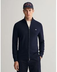 GANT - Casual Cotton Zip Cardigan - Lyst
