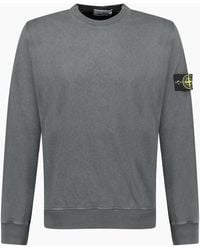 Stone Island - Old Effect Crewneck Sweatshirt Charcoal - Lyst