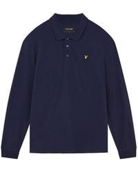 Lyle & Scott - Lyle & Scott Branded Chest Logo Long Sleeve Polo Shirt - Lyst