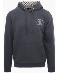 Aquascutum - Hooded Neck Long Sleeve Sweatshirt With Kangaroo Pocket - Lyst