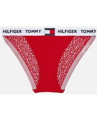 Tommy Hilfiger - Heritage Logo Lace Tanga Bikini Brief - Lyst