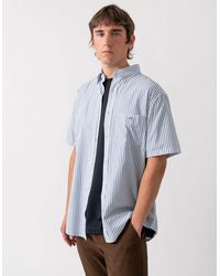 GANT - Regular Fit Poplin Stripe Short Sleeve Shirt - Lyst