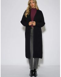 Gini London - Edge To Edge Longline Knit Cardigan - Lyst