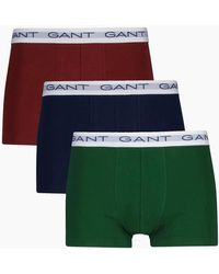 GANT - 3-Pack Waistband Boxer Trunks, /Burgundy - Lyst