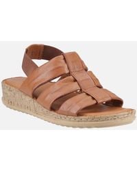 Hush Puppies - Eden Gladiator Leather Tan Sandals - Lyst