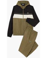 Lacoste - And Khaki Colour Block Tracksuit - Lyst