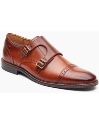 Base London - London Henley Monk Leather Burnt Tan Double Monk Shoes - Lyst