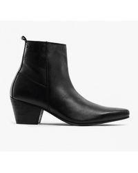 Club Cubano - Lennon Leather Winklepicker Cuban Heel Boots - Lyst