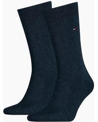 Tommy Hilfiger - 2-Pack Classic Embroidered Logo Socks, Jeans - Lyst