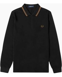 Fred Perry - Shaded Stone Twin Tipped Collar Long Sleeve Polo Shirt - Lyst
