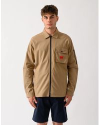 BOSS - Hugo Emmond Zip Overshirt With Logo Label - Lyst