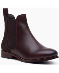 Hush Puppies - Colette Leather Chocolate Wide Fit Flat Chelsea Boots - Lyst