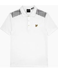 Lyle & Scott - Check Panelled Polo Shirt - Lyst
