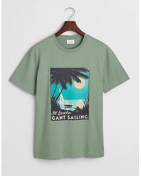 GANT - Placed Graphic T-Shirt, Kalamata - Lyst