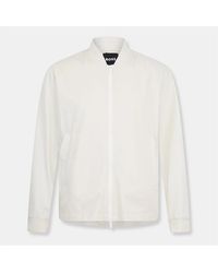 BOSS - Solid Patterned Bomber Jacket With Fitted Cuff - Lyst