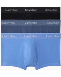 Calvin Klein - 3-Pack Icon Cotton Stretch Low-Rise Boxer Trunks, /Glacier/Bluebell - Lyst