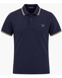 Fred Perry - Twin Tipped Polo Shirt Twilight/Snow/Dark Caramel - Lyst