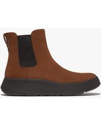 Fitflop - F-Mode Suede Flatform Chelsea Boots Rich - Lyst