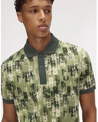 Fred Perry - Abstract Print Polo Shirt - Lyst