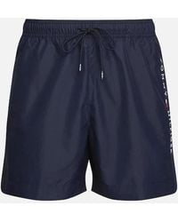 Tommy Hilfiger - Drawstring Side Logo Swim Shorts, Desert Sky - Lyst