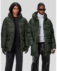 Rains - Alta Long Puffer Cargo Jacket - Lyst
