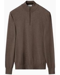 Eton - Merino Quarter Zip Sweater 38 - Lyst